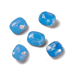 Воздушный Синий Опал Опаловый стиль k9 кабошоны со стеклянными стразами, задние и задние, восьмиугольник прямоугольник, воздушный синий опал, 10x8x4 мм