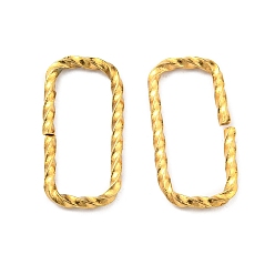 Настоящее золото 18K 304 кольца прыжок из нержавеющей стали, открытые кольца прыжок, скрученный, прямоугольник кольцо, реальный 18 k позолоченный, 15 датчик, 12x6x1.5 мм, внутренний диаметр: 3.5x10 мм