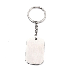Stainless Steel Color 304 Stainless Steel Keychain, Stamping Blank Tag, Rounded Rectangle, Stainless Steel Color, 100mm