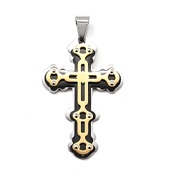 (52) Непрозрачная лаванда Кросс 304 из нержавеющей стали большие кулоны, с 201 держателями для ледоруба из нержавеющей стали, ионное покрытие (ip), разноцветные, 61.5x39.5x4.5 мм, отверстие : 12x6.5 мм