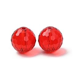 Красный Стекло k9 стекло, имитация Австрийские кристаллические шарики, граненый (128 граней), круглые, красные, 12 мм, отверстие : 1.4~2 мм