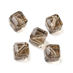 Цвет Оливы Стекло k9 стекло, имитация Австрийские кристаллические шарики, граненые, квадратный, оливковый, 6x6x6 мм, отверстие : 1 мм