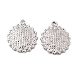 Stainless Steel Color 304 Stainless Steel Pendants, Sunflower Charm, Stainless Steel Color, 21x18x2mm, Hole: 1.5mm