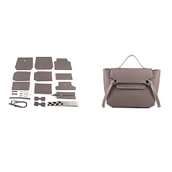 Gray DIY Imitation Leather Crossbody Lady Bag Making Kits, Handmade Shoulder Bags Sets for Beginners, Gray, Finish Product: 21x30x13cm