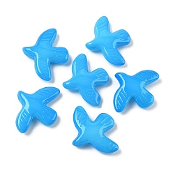 Темно-Голубой Выпечка окрашенные стеклянные бусины, голубь мира, глубокое синее небо, 34x42x9 мм, отверстие : 1.6 мм