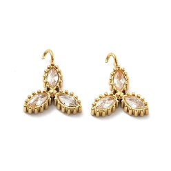 Кристалл 304 из нержавеющей стали горный хрусталь подвески, сердце прелести, ионное покрытие (ip), реальный 14 k позолоченный, кристалл, 13x11x2.5 мм, отверстие : 1.6 мм