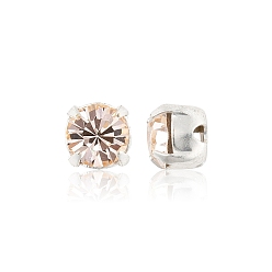 00530 Gold Quartz Preciosa® maxima crystal в пришивной чашке, чешский хрусталь, с настройками латуни, 719 37 083 шатон (круглый), серебряные, 00530 золотой кварц, ss 19 (4.4~4.6 мм)