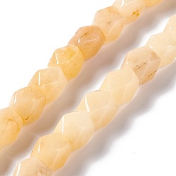 Topaz Jade Natural Topaz Jade Beads Strands, Faceted, Rhombus, 10~12x8~10x8~10mm, Hole: 1.2mm, about 34pcs/strand, 15.71''~15.98''(39.9~40.6cm)