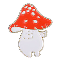 Mushroom Cartoon Animal Alloy Pin with Middle Finger, Mushroom Frog Clothing Bag Decoration Badge
