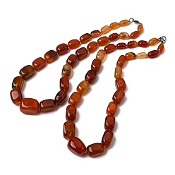 Шоколадный Ожерелья из окрашенного натурального агата кубической формы, бусы разного размера, с застежками из сплава., платина, цвет шоколада, 20.08 дюйм (51 см)