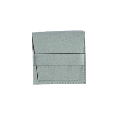Dark Sea Green Velvet Jewelry Gift Blessing Envelope Bags, Jewelry Storage Pouches for Earrings Rings, Square, Dark Sea Green, 8x8cm