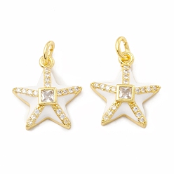 Белый Дым Стойка металлическая латунная микропрофилированная кубическая циркония подвески, с эмалью, долговечный, реальный 18 k позолоченный, без кадмия и без свинца, морская звезда, серый, 18x16x4.5 мм, Перейти кольцо: 6x1 мм, 4 мм внутренним диаметром