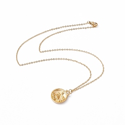 Scorpio Ion Plating(IP) 304 Stainless Steel Pendant Necklace for Men Women, Constellation Theme, Golden, Scorpio, 17.72 inch(45cm)