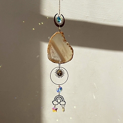 Хаки Подвеска-ловец солнца из хрустального стекла агата, создатель радуги, украшение сада и дома своими руками, хаки, 430 мм