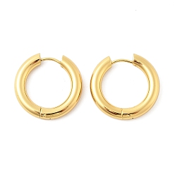 Золотой 202 обруч серьги из нержавеющей стали замке, с 316 хирургическим стержнем из нержавеющей стали, кольцо, золотые, 6 датчик, 21x22x4 мм, штифты : 1 мм