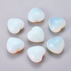 Opalite Synthetic Opalite Beads, Heart, No Hole/Undrilled, 24.5x25x14mm