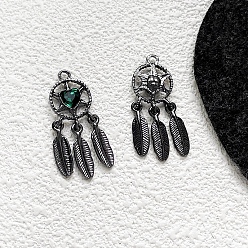 Черный Цвет Металла Подвески из сплава , с сердцем прелести, темы ко дню святого валентина, металлический черный , 34x13.5 мм