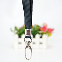 Темно-серый Ремешок на шею из полиэстера, с металлической кнопкой, темно-серый, 477x10 мм