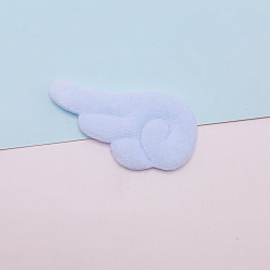 Light Blue Wing Sew on Fluffy Ornament Accessories, DIY Sewing Craft Decoration, Light Blue, 76x40mm