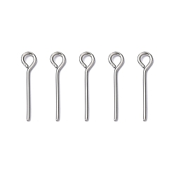 Нержавеющая Сталь Цвет Устойчив к потускнению 304 штифт с ушком из нержавеющей стали, цвет нержавеющей стали, 15 мм, отверстие : 2 мм, штифты : 0.7 мм, Около 220 шт / 20 г