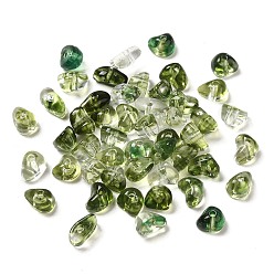 Olive Transparent Acrylic Beads, Mixed Shapes, Olive, 4.3~5.8x7.6~8.5x3.8~4.7mm, Hole: 1.6mm, about 4200pcs/500g