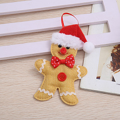 Gingerbread Man Рождественские украшения из тканевых подвесок, для подвесного украшения елки, Колобок, 165x92 мм