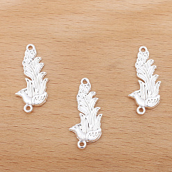 Silver Alloy Connector Charms, Phoenix Links, Silver, 28x14mm