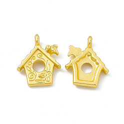 Matte Gold Color Rack Plating Alloy Pendants, Cadmium Free & Lead Free & Nickle Free, House Charms, Matte Gold Color, 17.5x13.5x2.8mm, Hole: 2.2mm