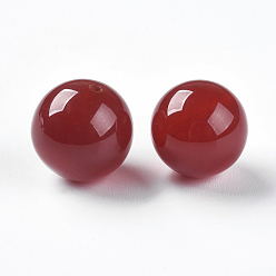 Carnelian Natural Carnelian Beads, Half Drilled, Dyed & Heated, Round, 10mm, Hole: 1mm