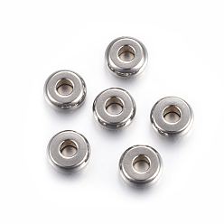Stainless Steel Color 304 Stainless Steel Spacer Beads, Flat Round, Stainless Steel Color, 5x2mm, Hole: 1.5mm