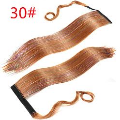 30# Волшебная лента, обернутая золотистыми прямыми волосами, наращивание хвоста с объемом и естественным видом для женщин