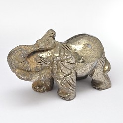 Pyrite Elephant Natural Pyrite Display Decorations, 74x31x51mm