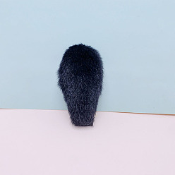 Noir Accessoires d'ornement en tissu avec oreilles de lapin en peluche mignonnes, accessoires pour cheveux, noir, 60x30mm