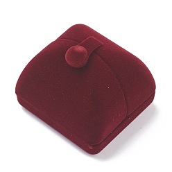 Dark Red Velvet Charms Box, Double Flip Cover, for Showcase Jewelry Display Charms Storage Box, Rectangle, Dark Red, 6.9x6.4x6.1cm