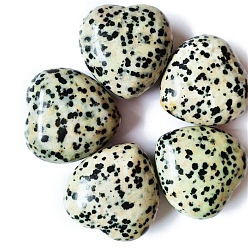 Dalmatian Jasper Natural Dalmatian Jasper Healing Stones, Heart Love Stones, Pocket Palm Stones for Reiki Ealancing, 30x30x15mm