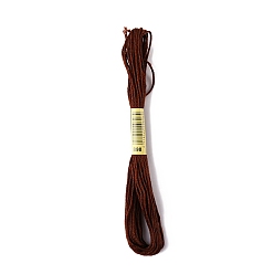 Coconut Brown Polyester Embroidery Threads for Cross Stitch, Embroidery Floss, Coconut Brown, 0.15mm, about 8.75 Yards(8m)/Skein