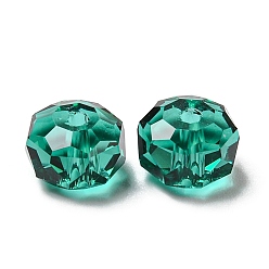 Blue Zircon Transparent Glass Beads, Faceted, Rondelle, Blue Zircon, 8x5mm, Hole: 1.2mm