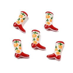 Оранжевый Бусины из стеклянной эмали, окрашенные в технике запекания, оранжевые, 23x16.5~17x7.5~8.5 мм, отверстие : 0.8~1.2 мм