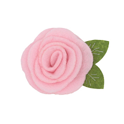 Pink Кабошоны из шерстяного войлока, роза, розовые, 50x40 мм