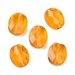 Оранжевый Стекло имитация австрийских хрустальных бусин, овальные, граненые, оранжевые, 8x9x4.5 мм, отверстие : 1.2 мм