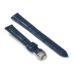 Морской Синий Кожа смотреть группы, с 201 пряжками из нержавеющей стали, регулируемые ремешки для часов, Marine Blue, 8.3~11.5x1.4x0.4~0.5 см, 2 шт / комплект