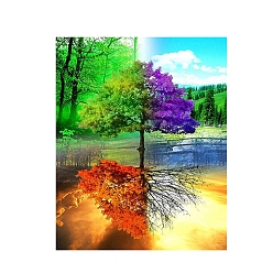 Colorful DIY Diamond Painting Tree of Life Pattern Kit, Including Resin Rhinestones Bag, Diamond Sticky Pen, Tray Plate and Glue Clay, Colorful, 400x300mm