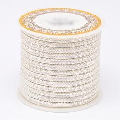 Floral White Polyester Threads Cords, Floral White, 4mm, about 5.46 yards(5m)/roll