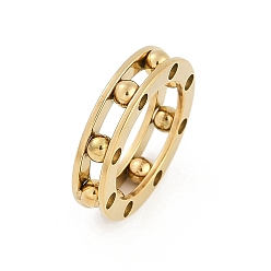 Золотой Ионное покрытие (ip) 304 кольцо из нержавеющей стали для женщин, золотые, размер США 10 (19.8 мм)