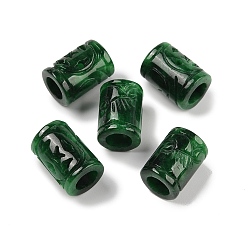 Бирманский Нефрит Натуральный мьянманский нефрит/бирманский нефрит, резные европейские бусины, бусины с большим отверстием, окрашенные, колонка, 15x11 мм, отверстие : 6 мм