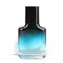 Light Sky Blue Gradient Glass Perfume Spray Bottles, Essential Oil Refillable Empty Bottle, Light Sky Blue, 5x5x9.1cm, Capacity: 30ml(1.01fl. oz)