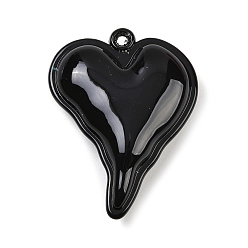 Черный Непрозрачной акриловые большие подвески, сердце, чёрные, 54x42x15.5 мм, отверстие : 3 мм