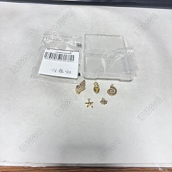 Mixed Shapes 5 шт. 5 стили латунные микро-паве кубические циркониевые подвески, реальный 18 k позолоченный, разнообразные, 10~20.5x8.5~13x2.5~9 мм, отверстие : 1.2~3 мм, 1 шт / стиль