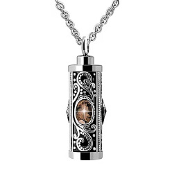 Peru Stainless Steel Pendant Necklaces, Urn Ashes Necklace, Column, Peru, 21.65 inch(55cm)