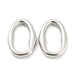 Stainless Steel Color 304 Stainless Steel Linking Rings, Irregular Oval, Stainless Steel Color, 19.5x13.5x3.5mm, Inner Diameter: 15x7mm